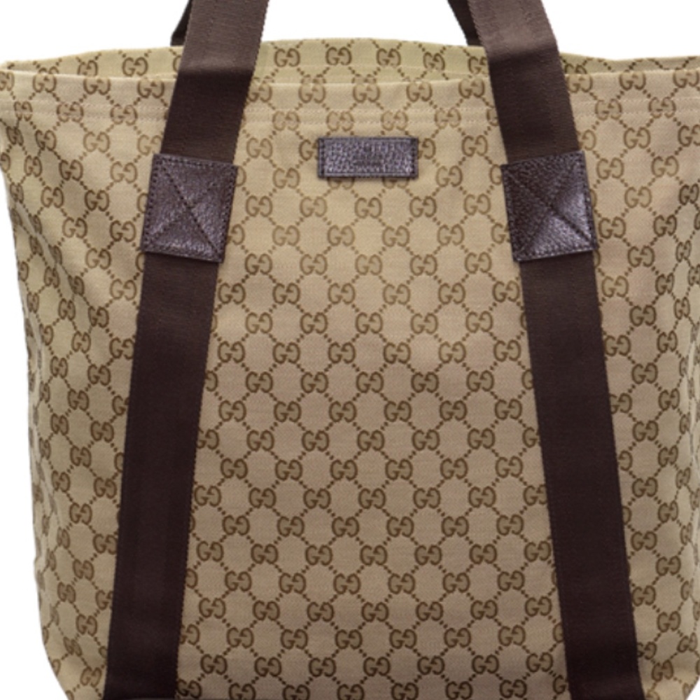 NEW - GUCCI GG Monogram Medium Web Handle Vertical Tote 16.9"L x 5.11"W x 14.1…